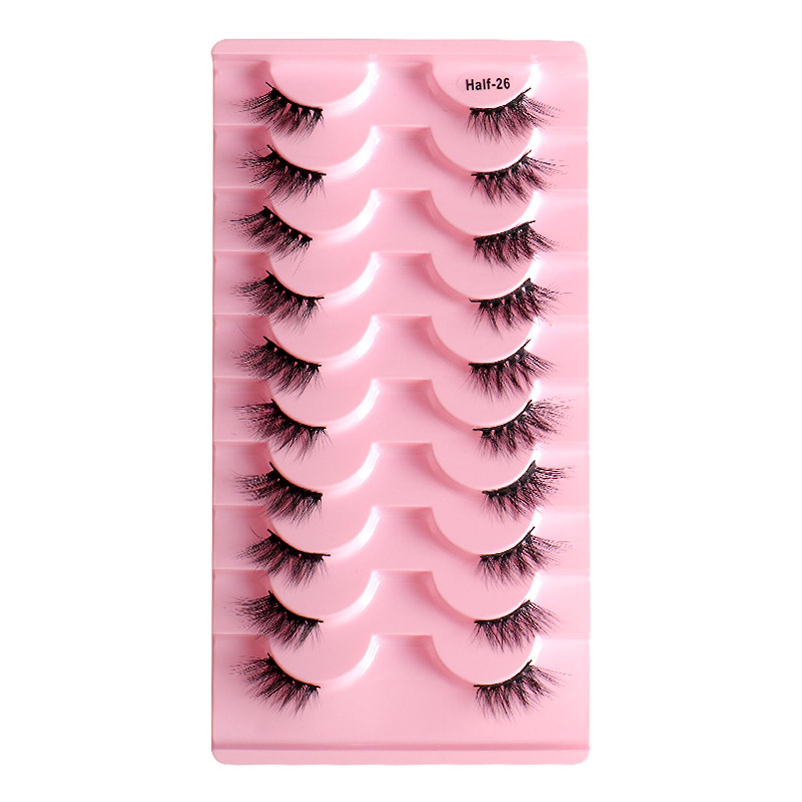 10 Pairs 8d False Half Eyelashes Long Dramatic Thick Soft Light Lashes