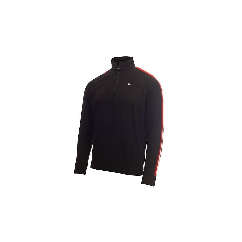 男士 Calvin Klein GLACIER 衬里半拉链毛衣 - 黑色