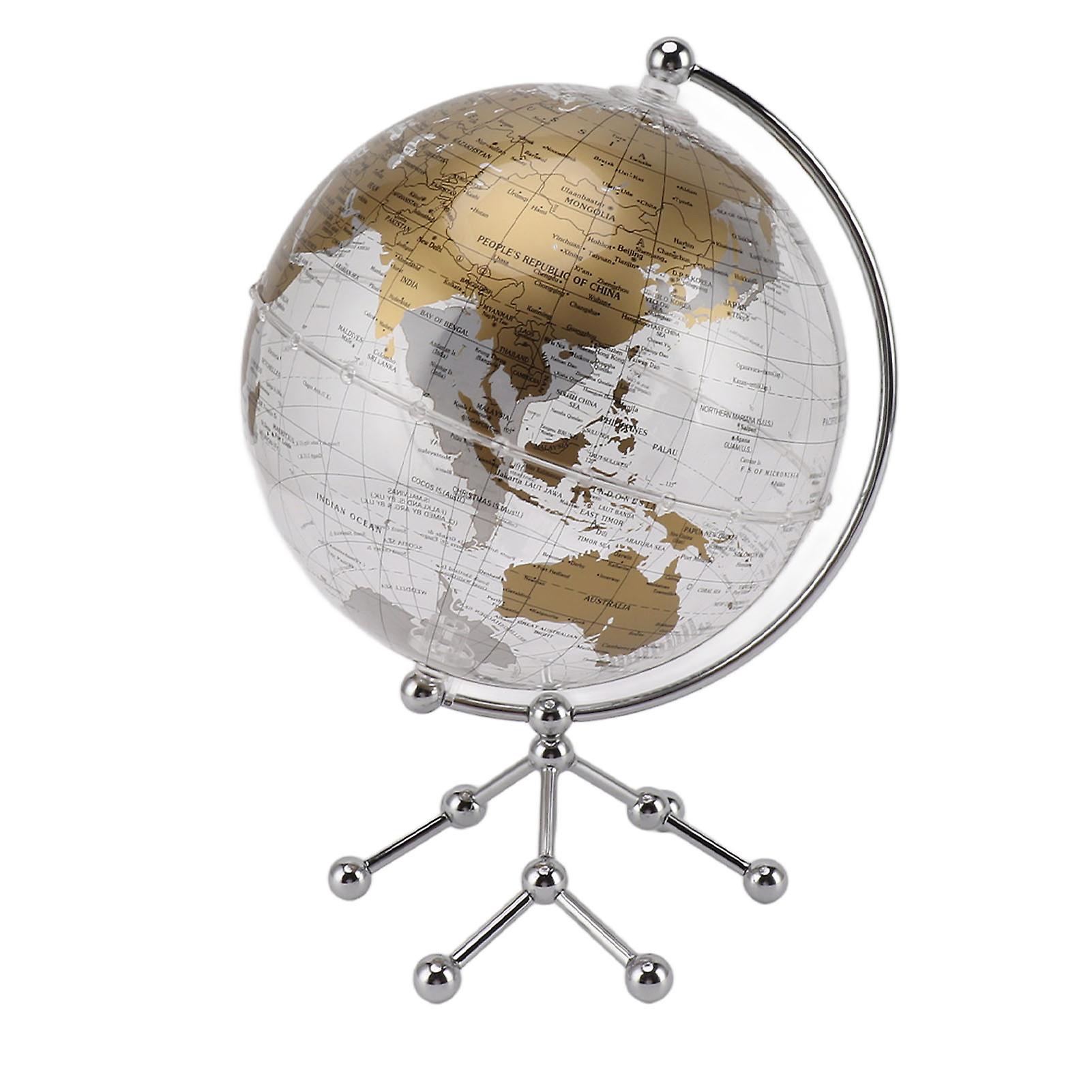 Illuminated Earth Globe Rotating World Globe with String Light for Home Decoration