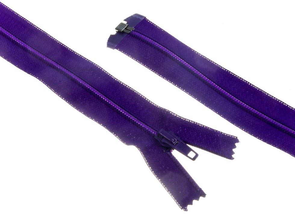 Minerva Nylon Open End Coat Zips Purple - 55 cm - each