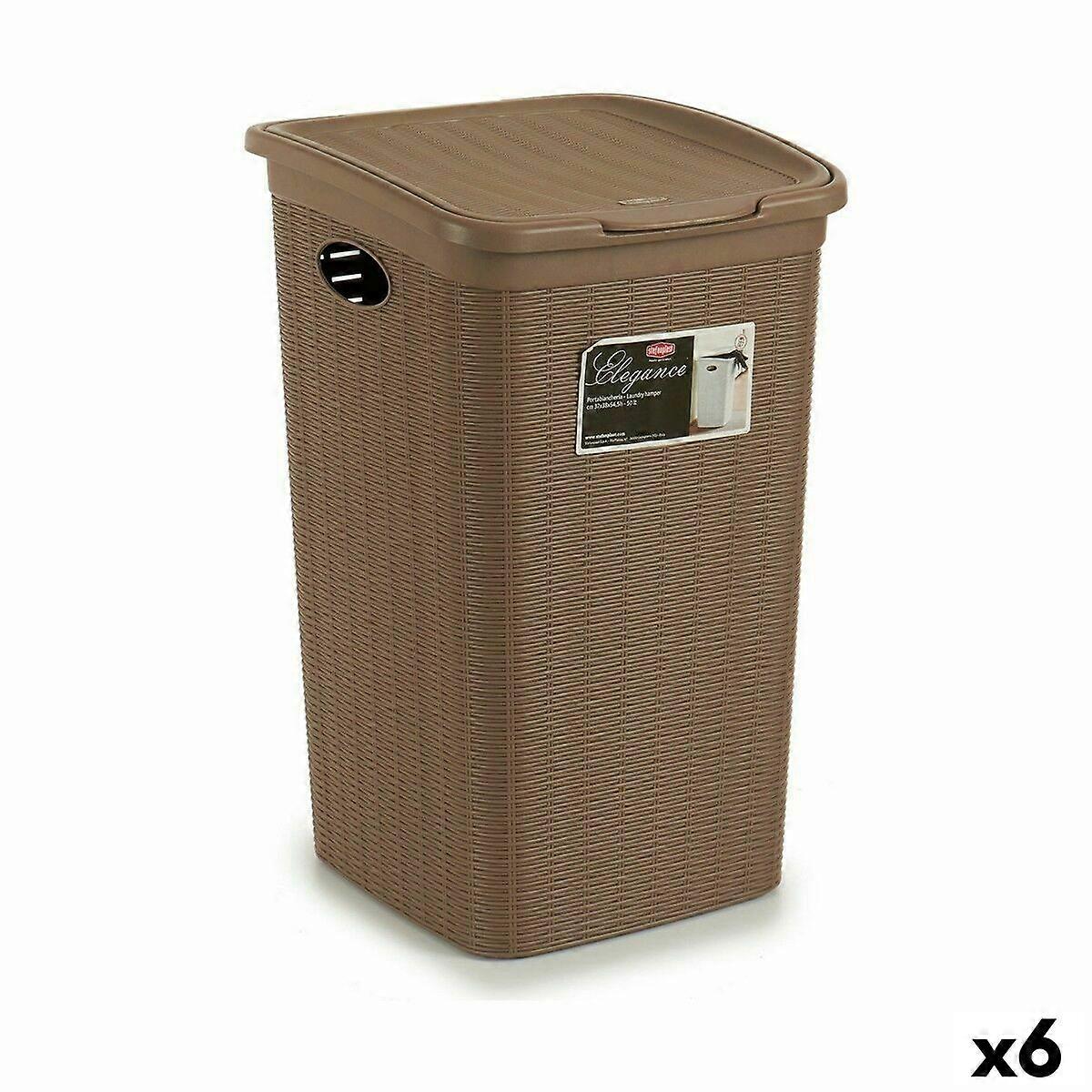 Cesto per il bucato Stefanplast Elegance Beige Plastica 50 L 36,5 x 54,5 x 38 cm (6 Unità)