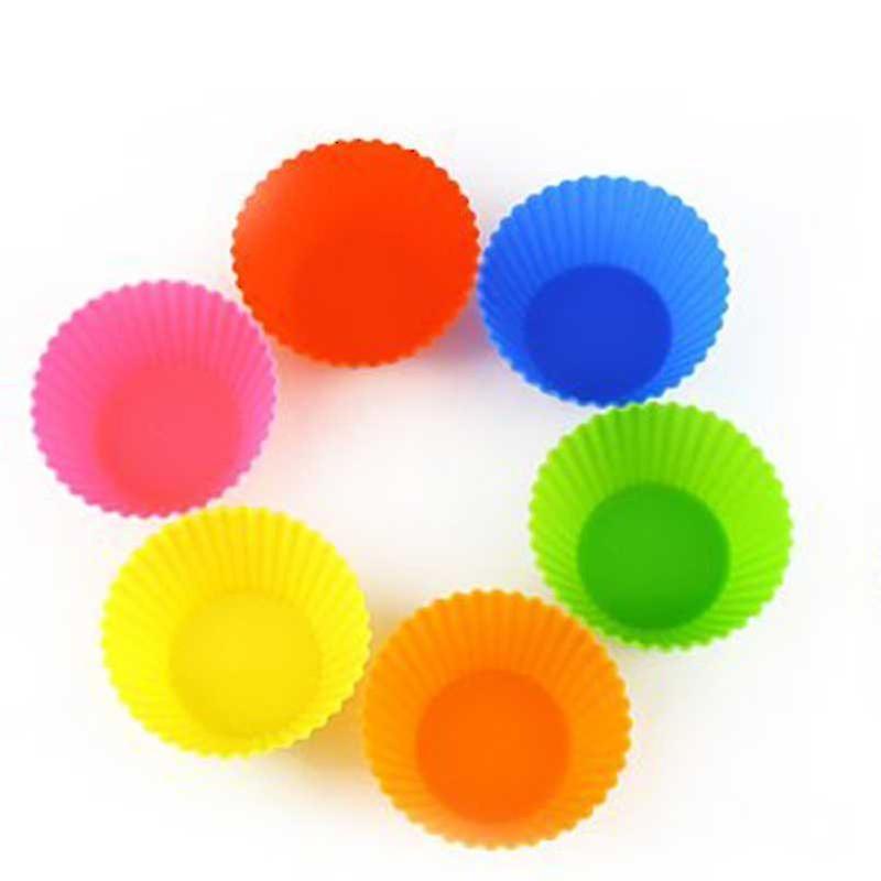 Bakeware Sets 6pcs 6/12pcs Silicone Cupcake Mold Bakeware Cupcake Liner Reusable Muffin Baking Nonstick Moulds