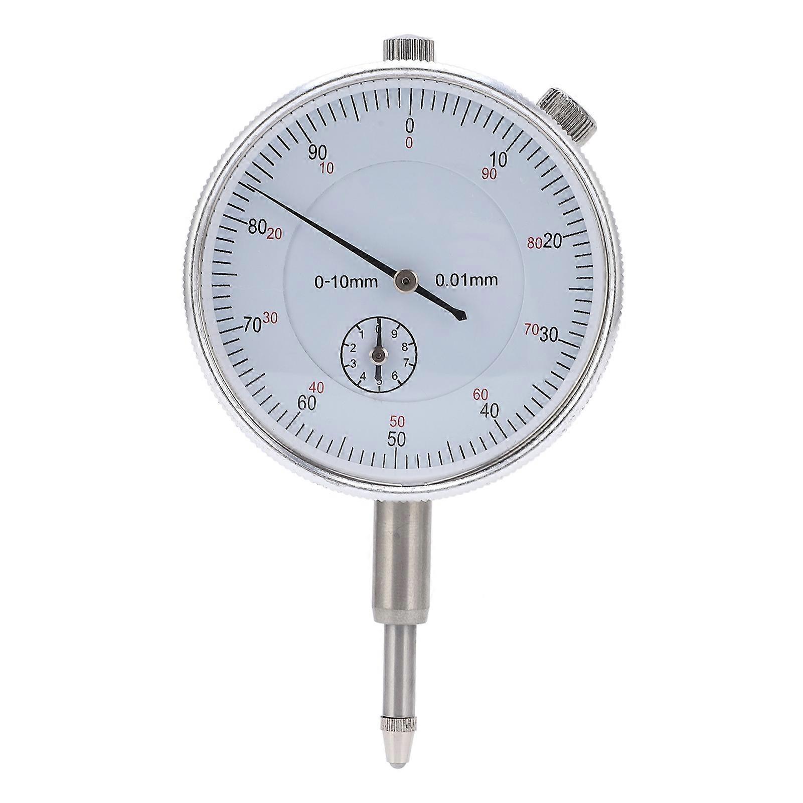 Qukaim Dial Indicator Mechanical Dial Test Indicator, High Accuracy Pointer Type Dial Gauge, Measurement Range 0-10mm, Precision Instrument for