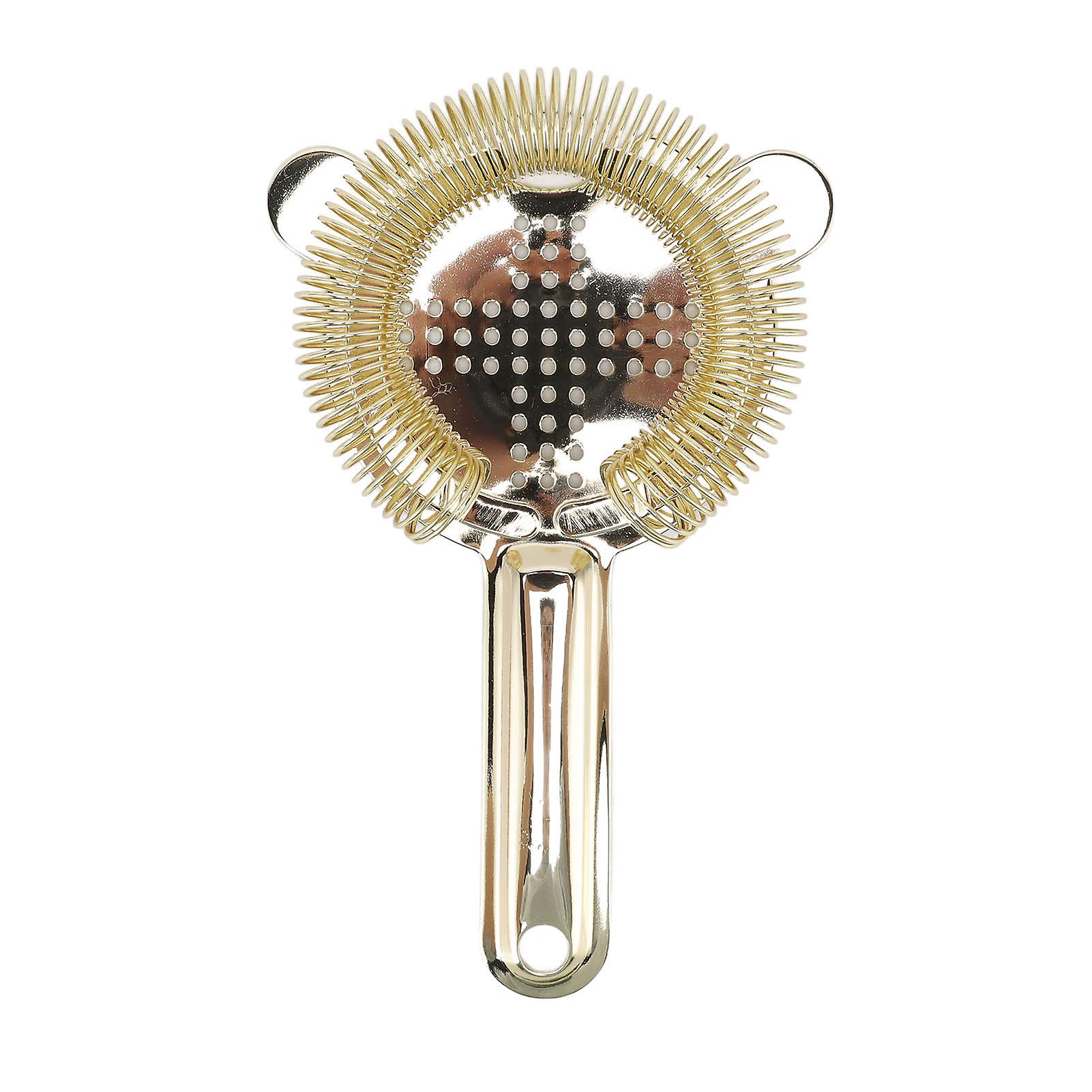 Rustproof Cocktail Strainer, Effective Filter, 304 Stainless Steel, for Home, Mini Bars, Clubs, Restaurants, Gold