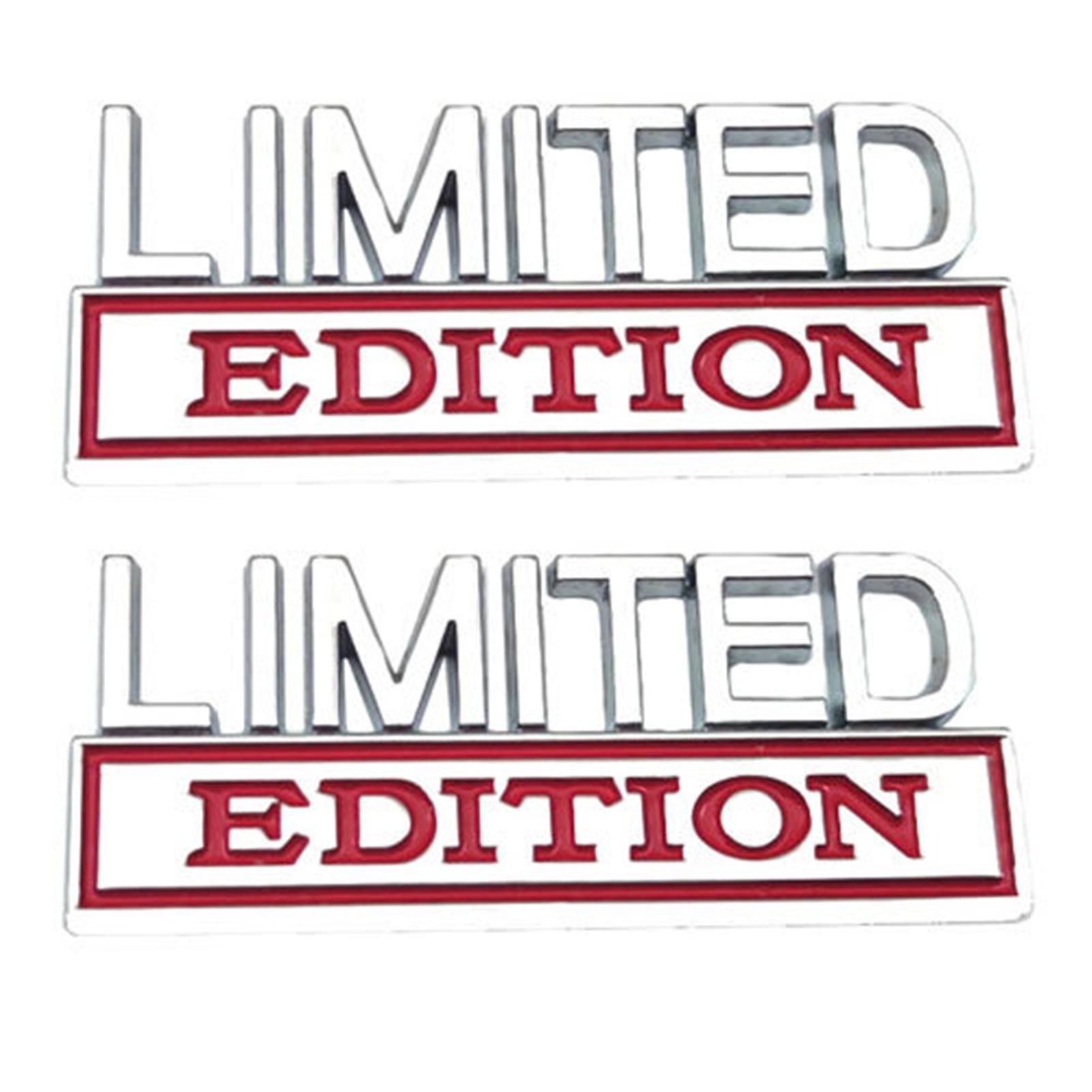 2 PCS Limit Edition Car Emblem Decals 3D Letters Emblem Metal Car Sticker