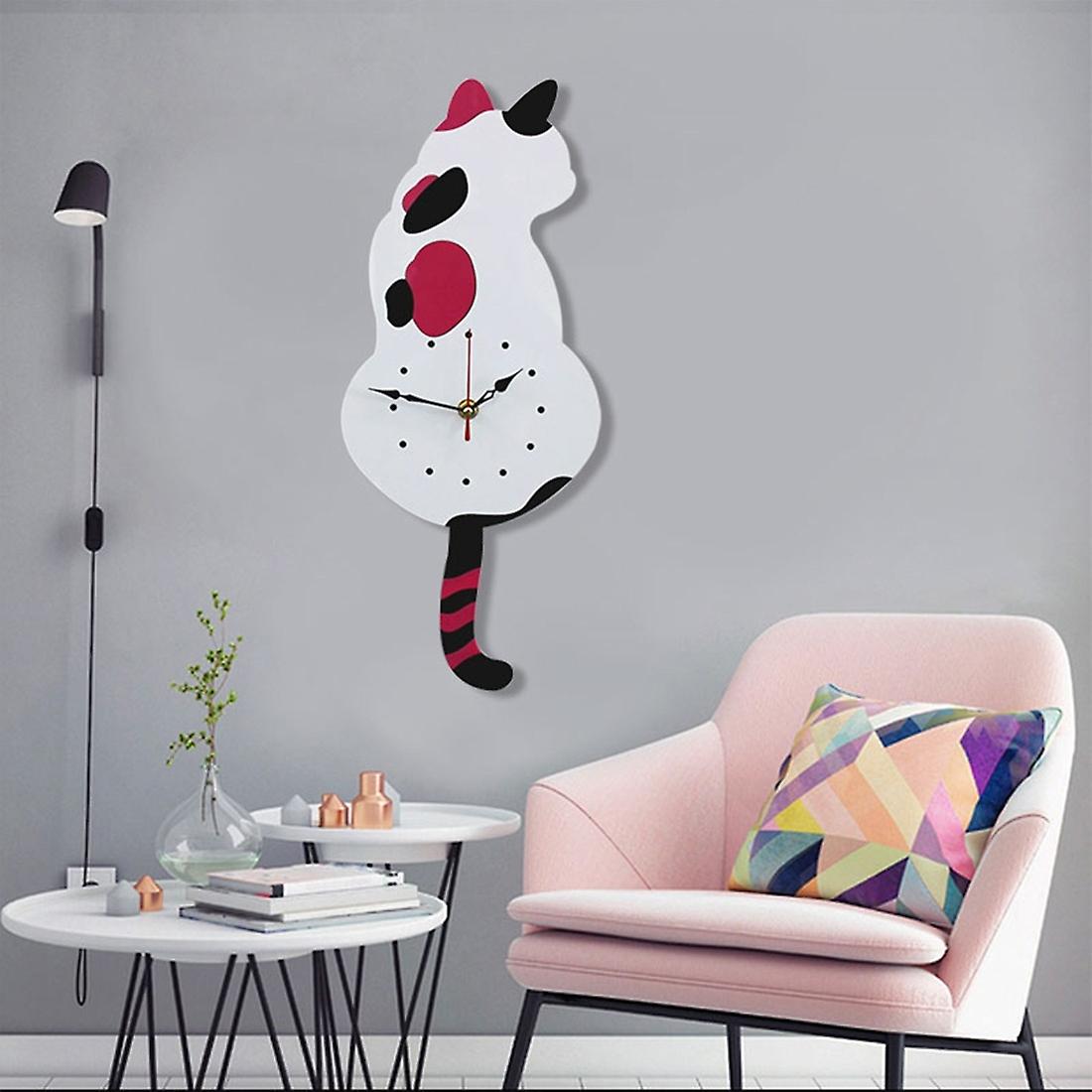 CC001 Acrylic Wagging Tail Cat Wall Clock