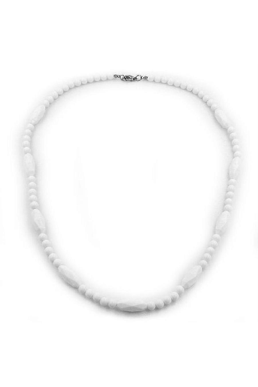 Necklace Beads White 55cm - Gl01914