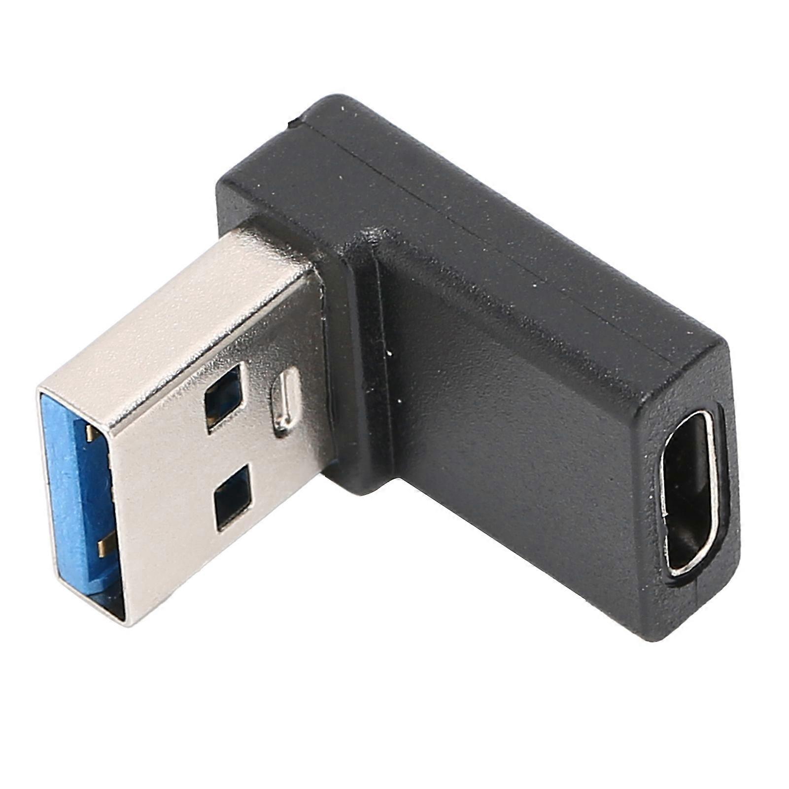 USB 3.0 Han til TypeC Hun Adapter 90 graders L-formet opladningsdatatransmissionsstik til bærbar computer vægoplader mobil strøm