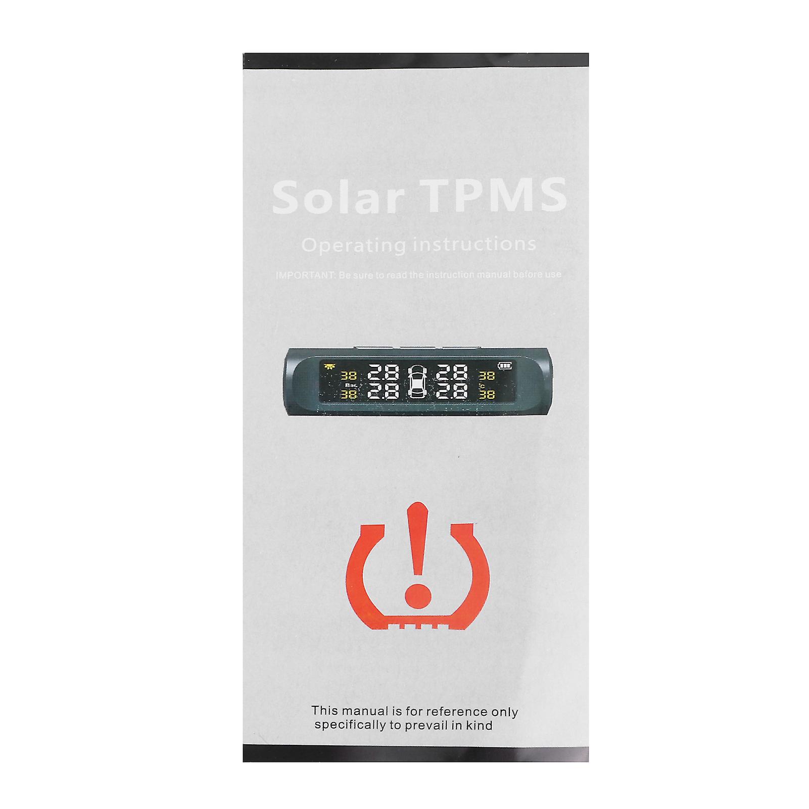 Solar Energy LCD Display Car TPMS Tire Pressure & Temperature Monitor System W/ Internal Sensor