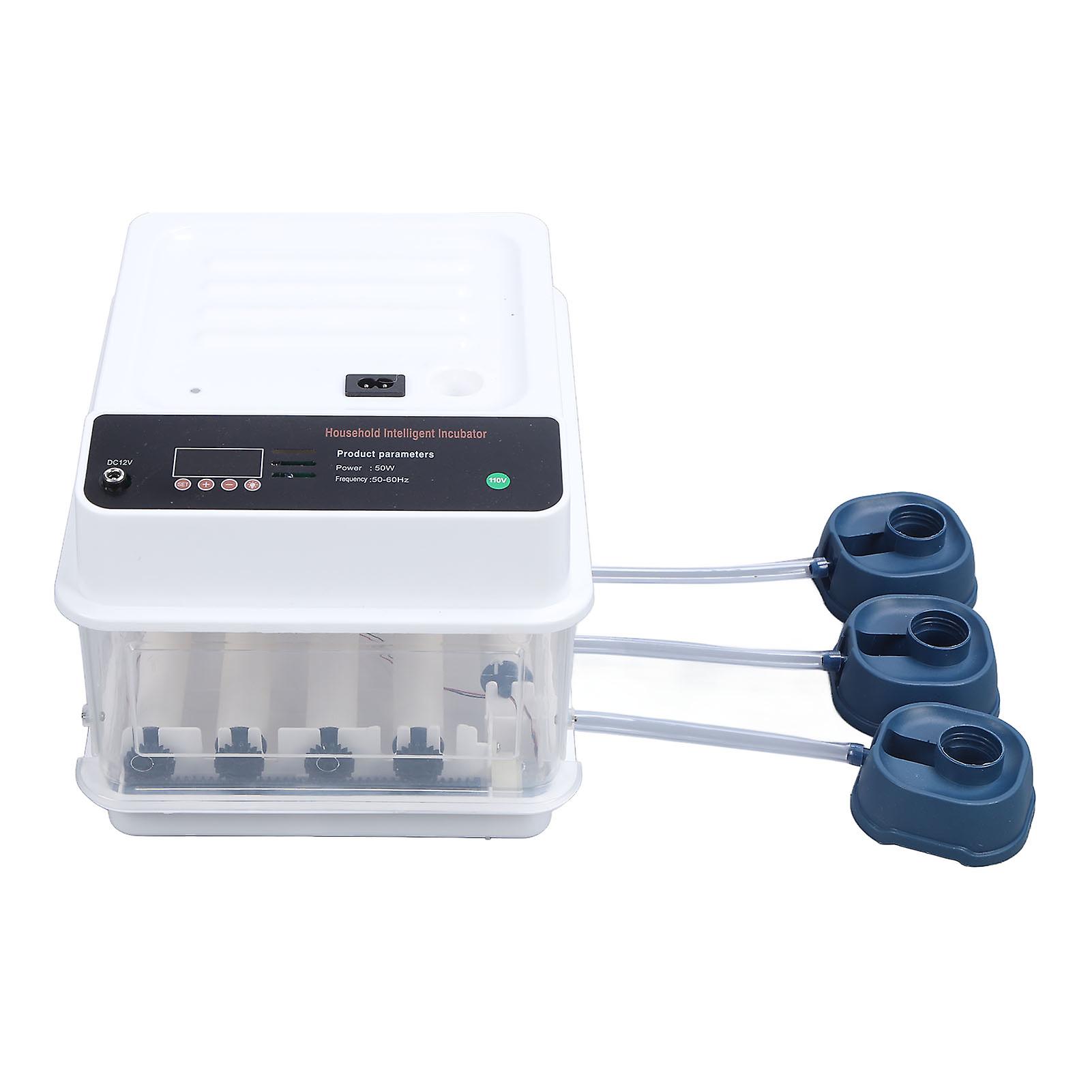 Egg Incubator Adjustable Automatic LED Light Double Power Supply Small Incubation Simulator for Chicken White EU Plug 220V 12pcs