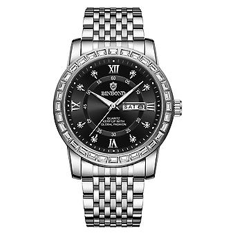 BINBOND B2202 Watch White Steel-Black