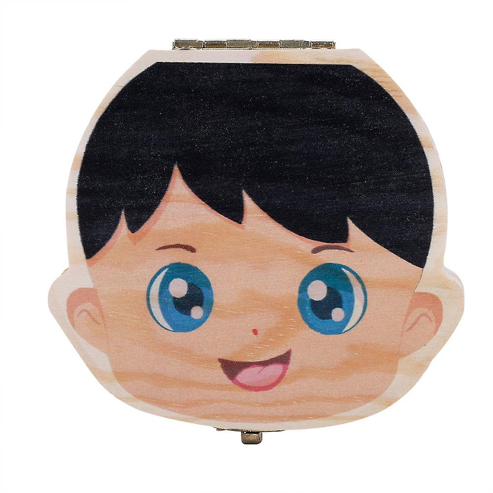 Baby Tooth Box Color Version Fetal Hair Tooth Umbilical Cord Organizer Storage Keepsake Box for Lost Teeth Children Newborn Shower Gift Spanish Boy