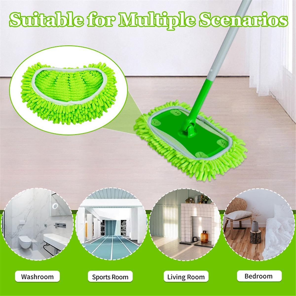 3PCS Reusable Microfiber Mop Pads for Sweeper Dry Sweeping Cloths & Wet Mopping Cloths Washable Wet Pads Refill