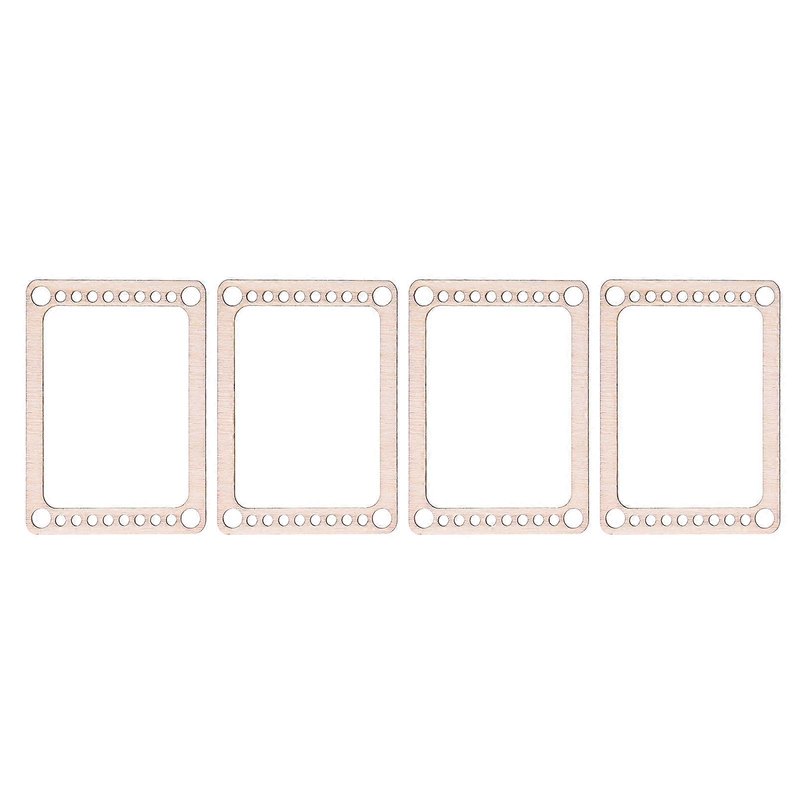 4pcs Weaving Looms Kit Wooden Mini Weaving Frame Knitting Pendant Frame For Diy Weaving Interest Development