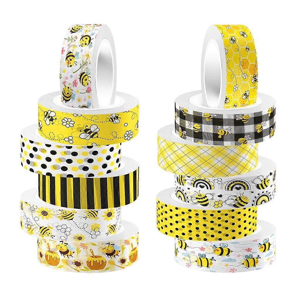 12 Rolls of Washi Tape Set Washi Tape Sticker Bee Printing Washi Tape Decorative Washi Tape DIY Tape