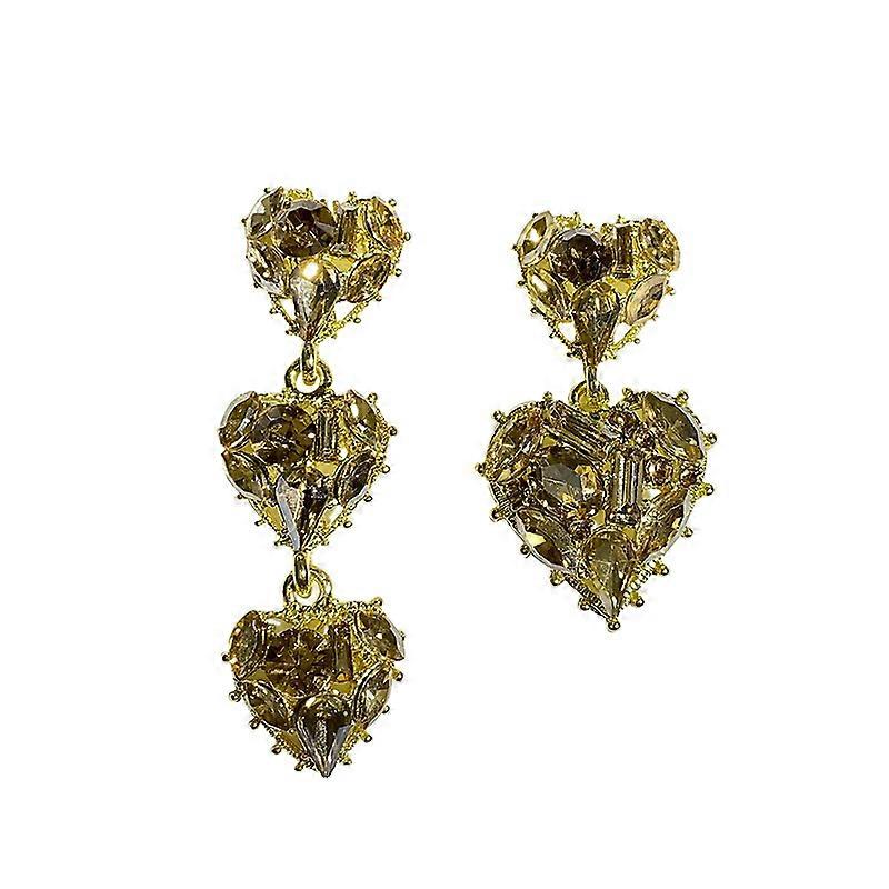 Gold Heart Irregular Earring