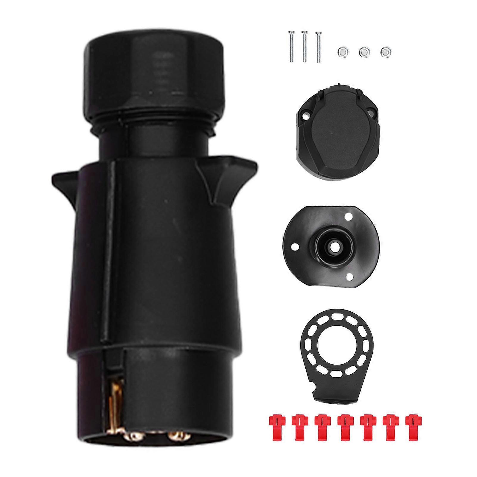 7~Pin Trailer Plug Connector Wiring Adapter Copper Contact for Commercial Vehicle Trailer RV Car E2U311