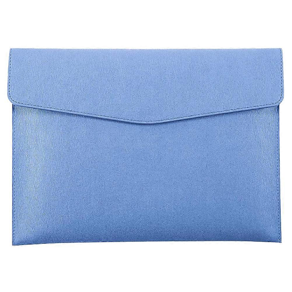 PU Leather A4 File Folder Document Holder Waterproof Portfolio Envelope Folder Case with Snap Closure(Blue)