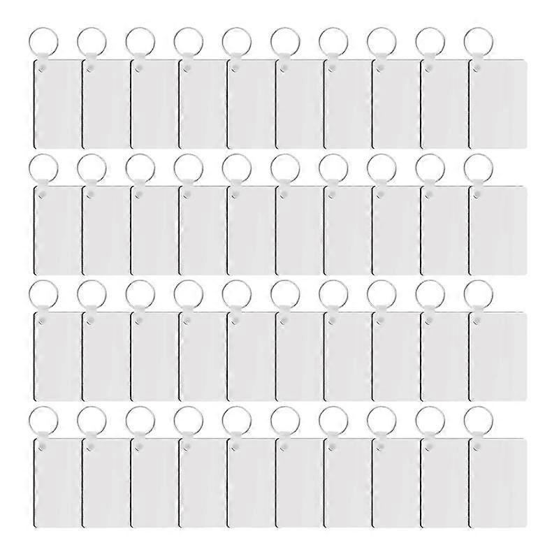 40 Pack Sublimation Keychain Blank Double Sided Heat Transfer Blank MDF Blank Board Key Ring Blank