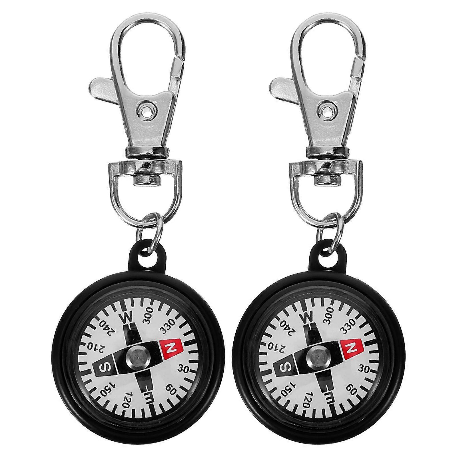 2Pcs Key Ring Compass Compass Hiking Alloy Small Compass Portable Compass Small Compass