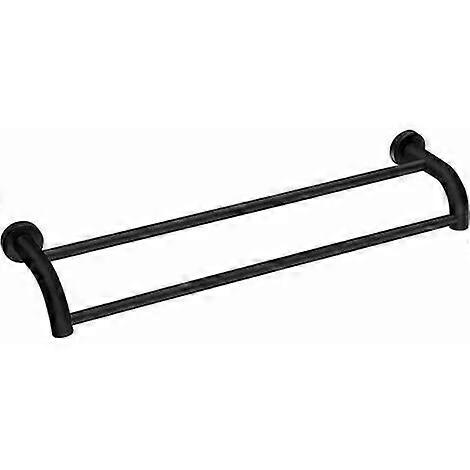 Toalheiro-sem punção haste dupla preto 60cm