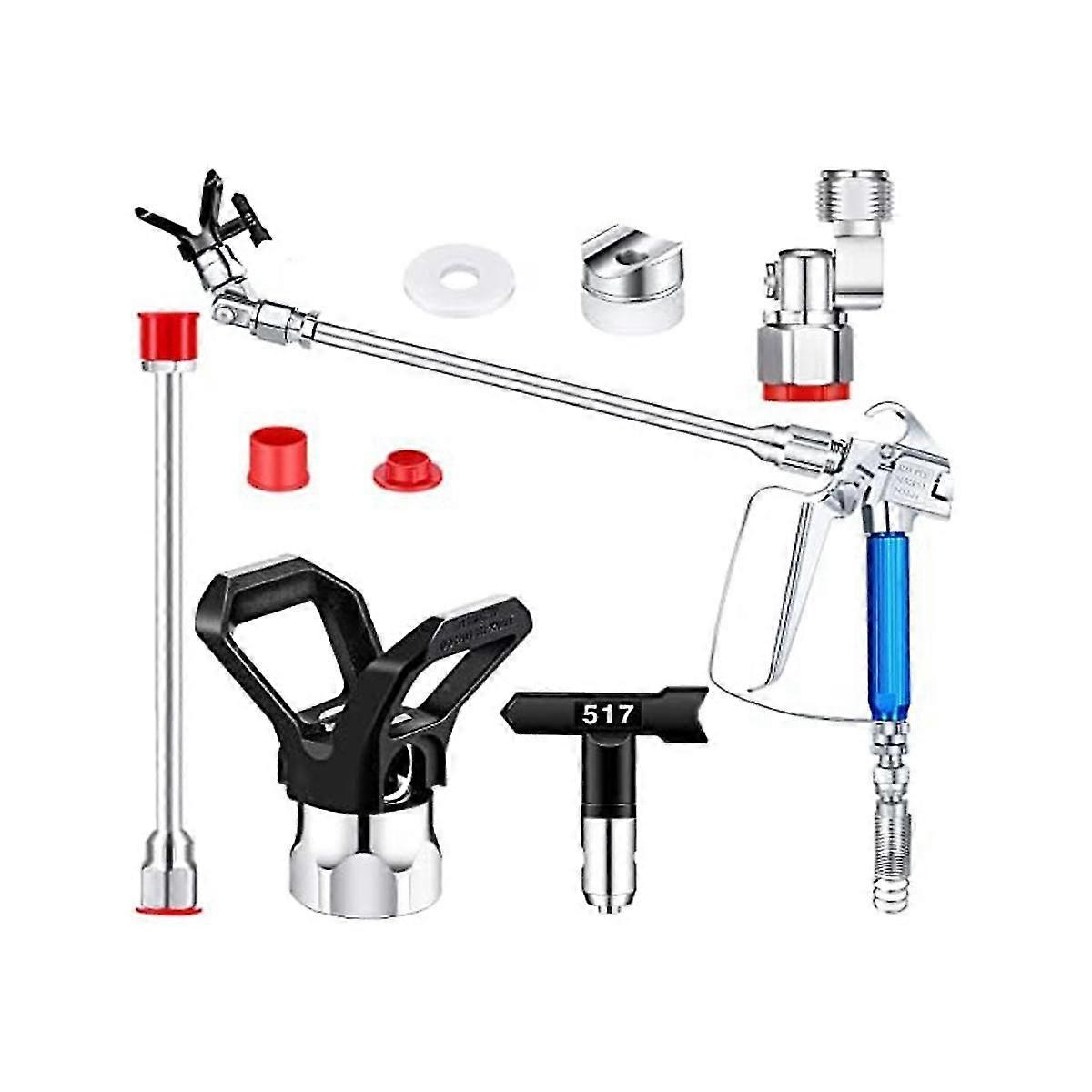 5 Pcs Airless Sprayer Hose Kit 3600 Psi 517 Tip Swivel Joint With Nozzle Guard Spray Tips And Exten