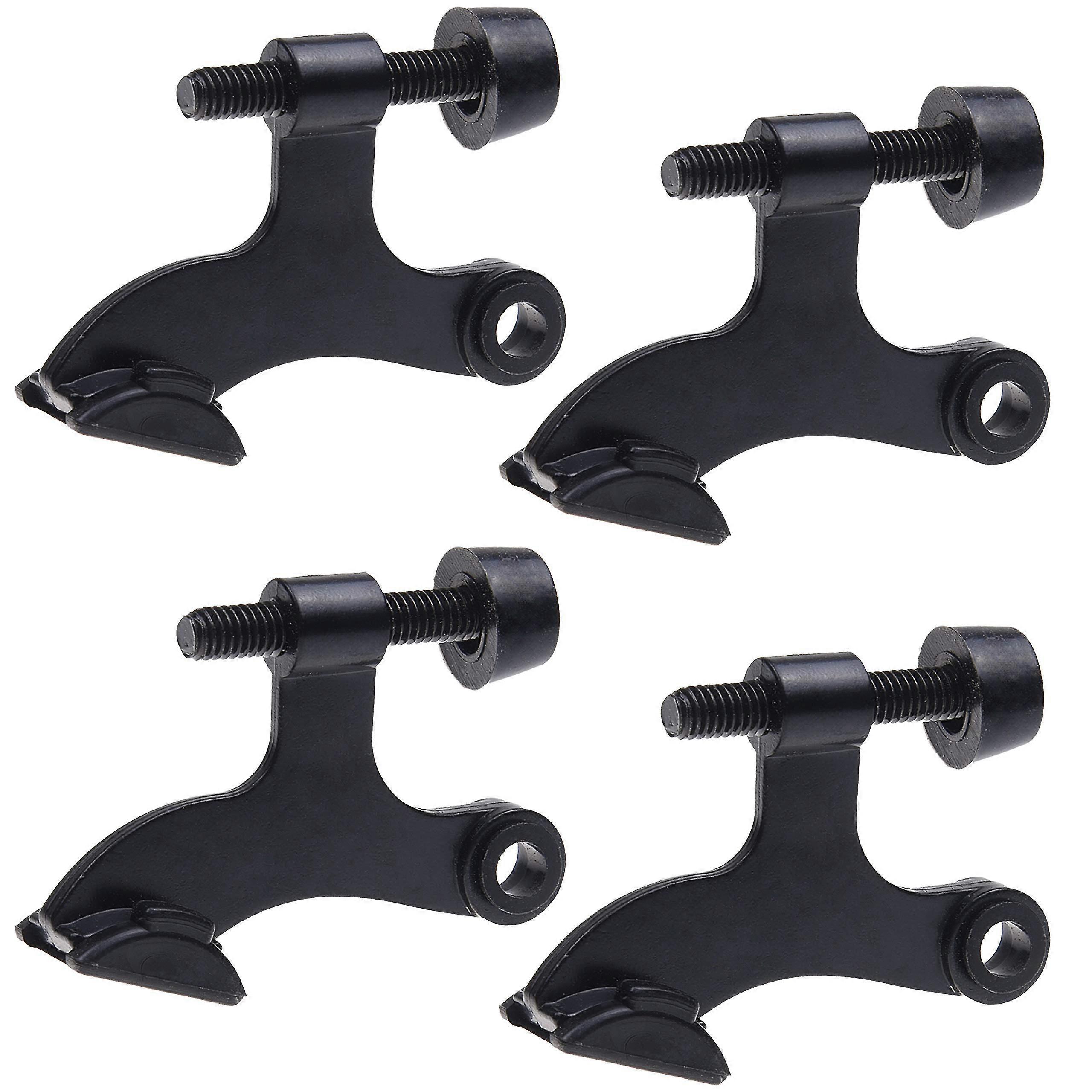 4x Black Hinge Pin Door Stops - With Bumper Guard Caps - Easy To Install - Prevents Damage To Walls And Doors - Sturdy And Adjustable