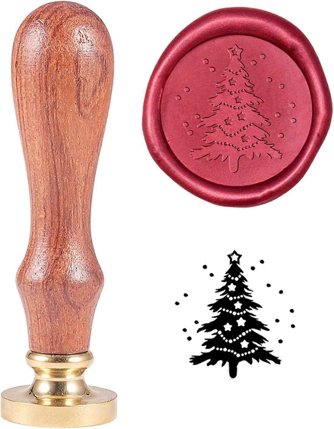 Christmas Tree pattern Wax Seal Stamp With Removable Vintage Retro Brass Head