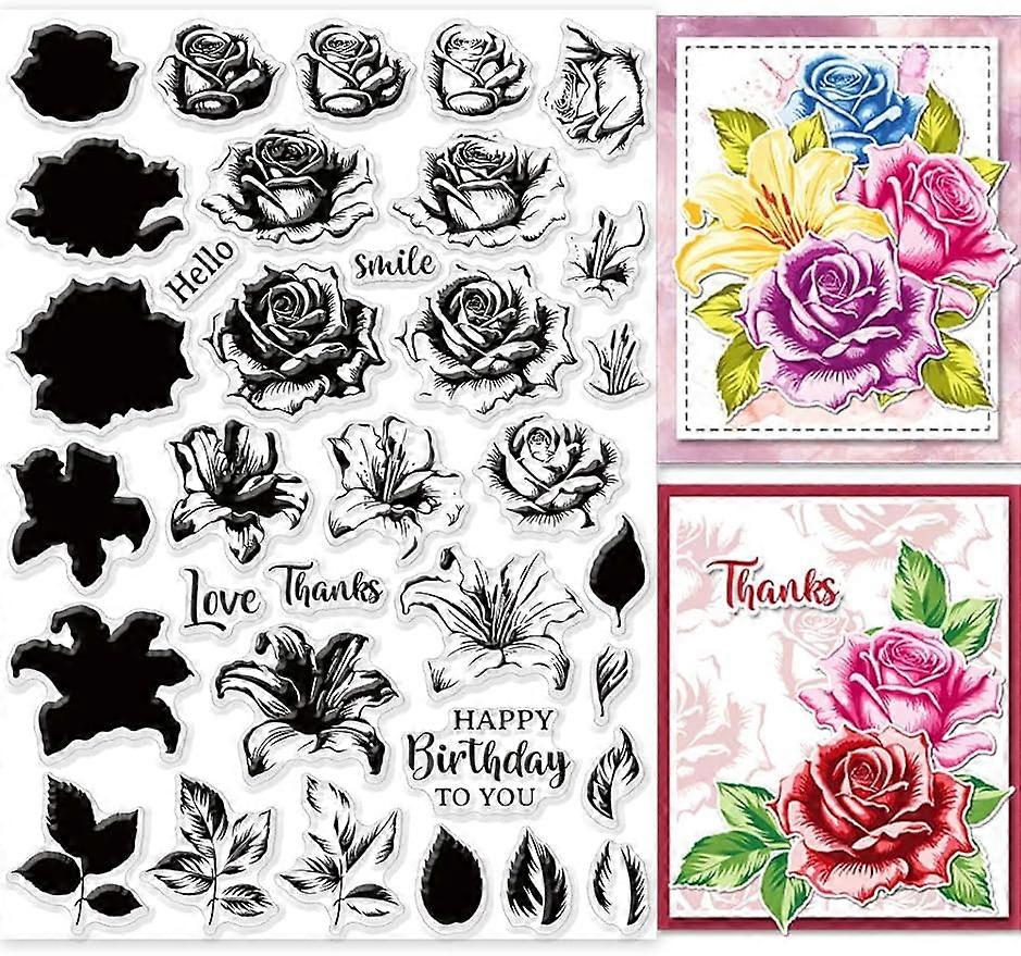 1Sheet Layered Flower Silicone Clear Seals Transparent Stamps