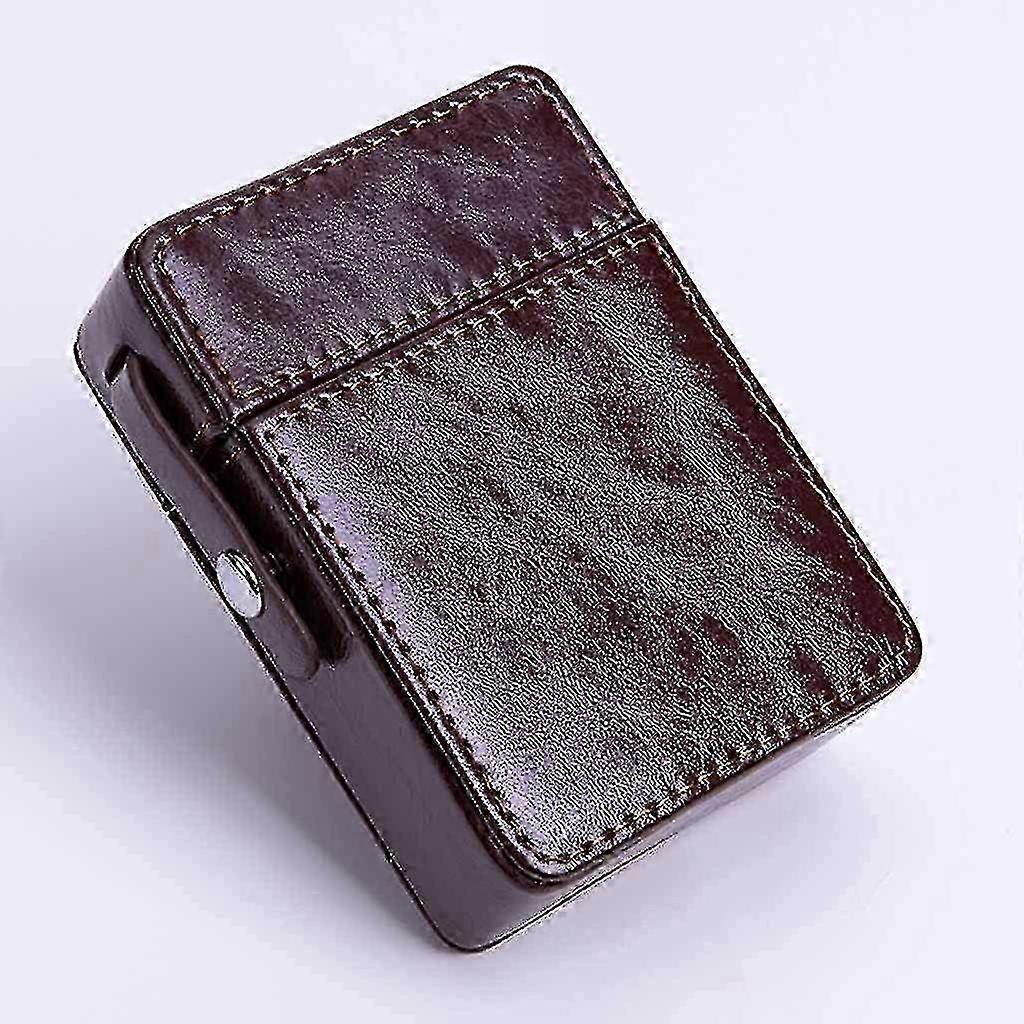 Cigarette Case, Pu Leather Cigarette Case With Lighter Holder,holds 20 Regular Whole Box Cigarette Tobacco Pouch Box,simple Portable Flip Protective S