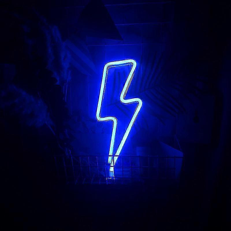 Planet Neon Logo Lightning Modeling Lamp Letter Lamp, 1 Piece, Blue