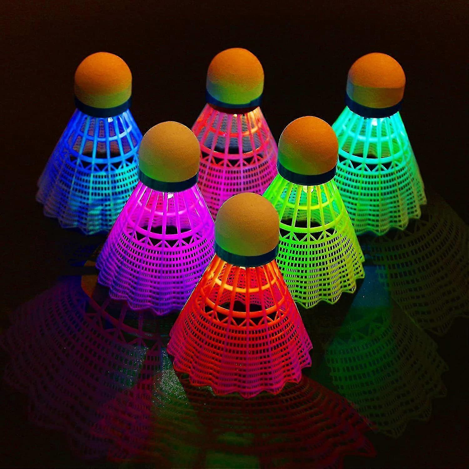 Led Badminton Balls, 6 Pieces Led Light Shuttlecocks, Led Nylon Sport Badminton, Led Shuttlecocks, Night Badminton Shuttlecocks, Led Nylon Shuttlecock