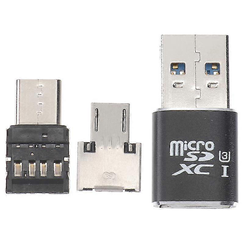 3 In 1 Reader Type-C Micro Usb 3.0 Mini Otg For Android Phones Devices (Black)