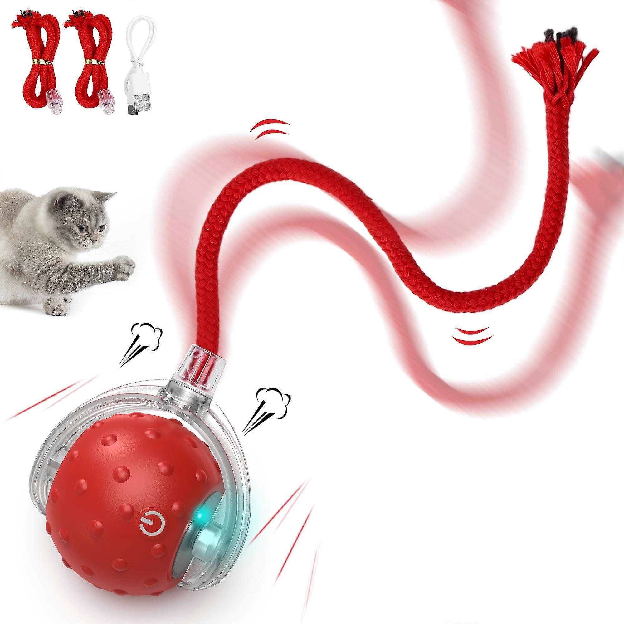 Smart Interactive Cat Toy Ball , Interactive Cat Toy for Indoor Cats,Rechargeable Long Tail Interactive Cat Toys Ball