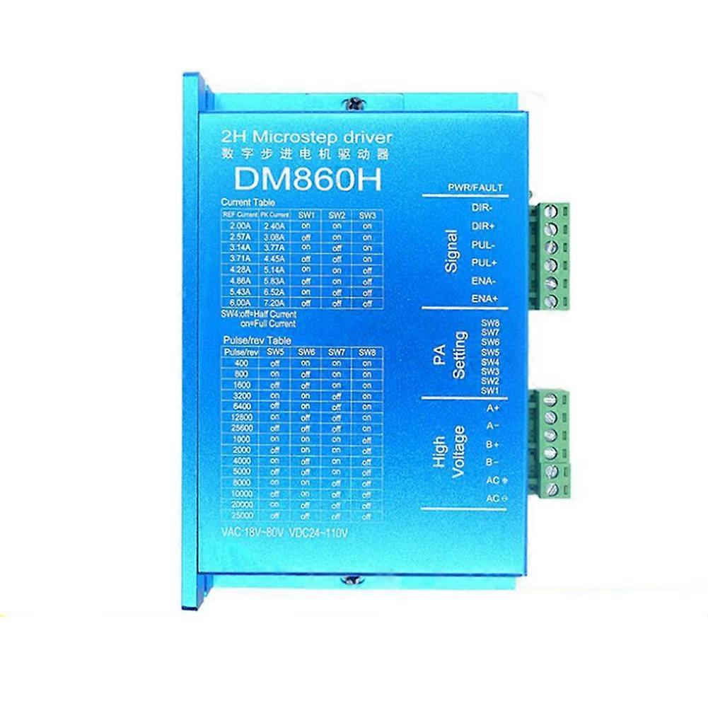 DM860H DSP Digital 57 / 86 léptetőmotor-meghajtó ventilátorral 2 fázisú Nema23,34 DMA860H 7.2A, 18-80VAC CNC meghajtó nyomtatásához