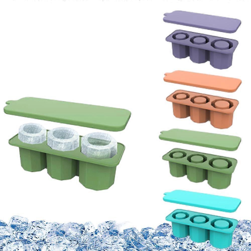 3 Grid Hollow Cylinder Ice Molds for Insulated Mug Quick Release Ice Making Mould for Summer Drinking