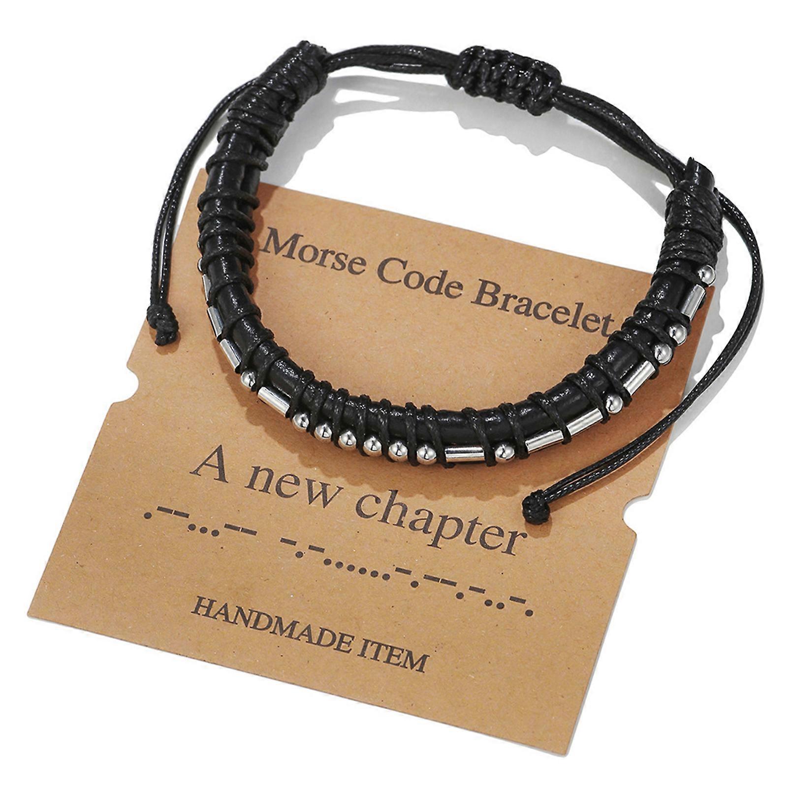 Morse Code Alphanumeric Couple Bracelet Adjustable Bracelets Morse Code String Bracelet Couple