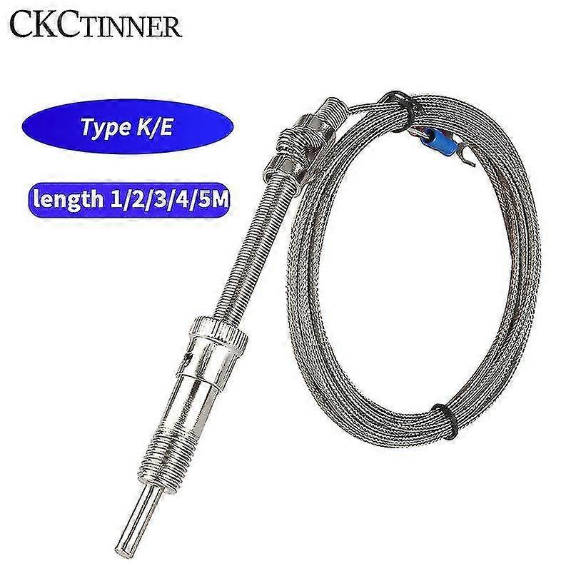 M12 Type E/k Compression Spring Shielded Wire Thermocouple Temperature Sensor For Temperature Controller