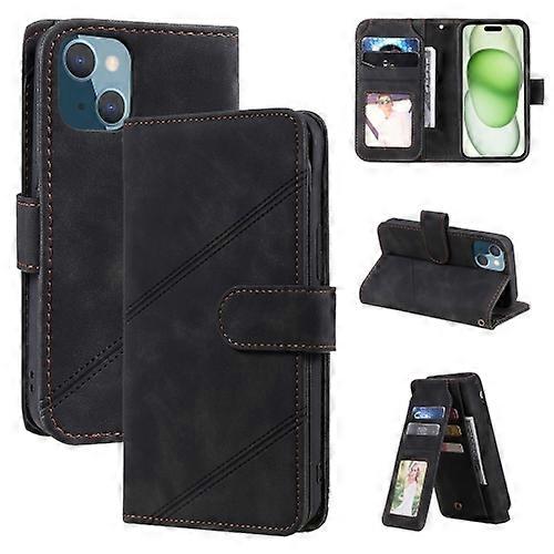 For iPhone 15 Skin Feel Multi-card Wallet Leather Phone Case