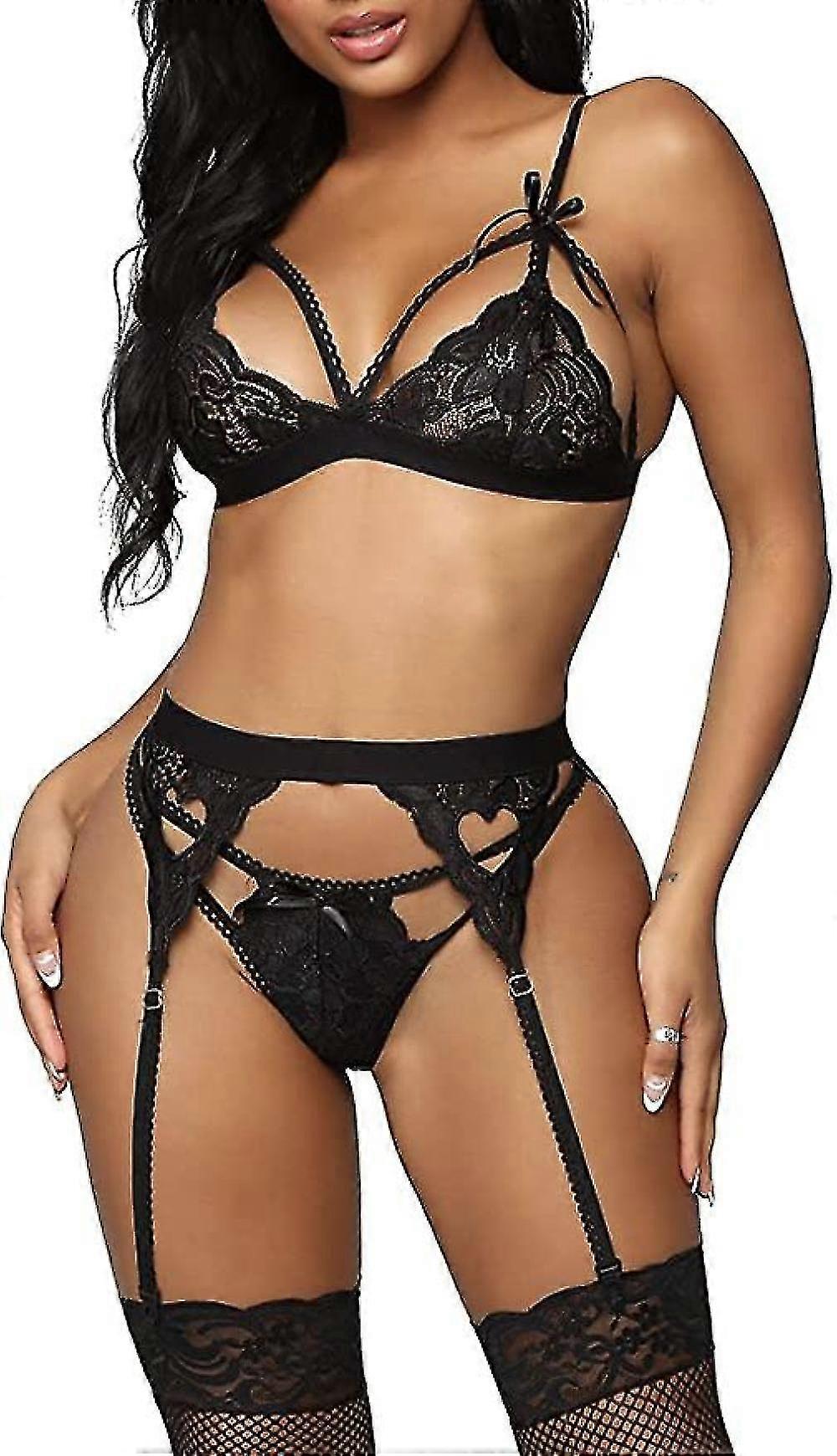 Kvinnor Lace Garter Underkläder Set