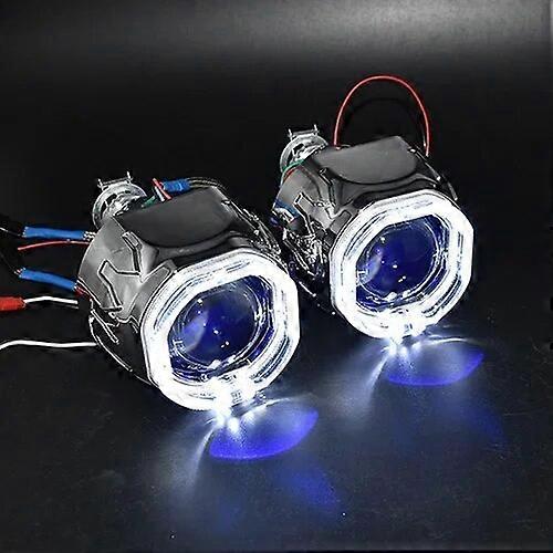 2.5 Bixenon 8.1 Projector Lens HID Use H1 Bulb H1 H4 H7 Socket with LED Optical Angel Eyes Integration Shrouds Retrofit