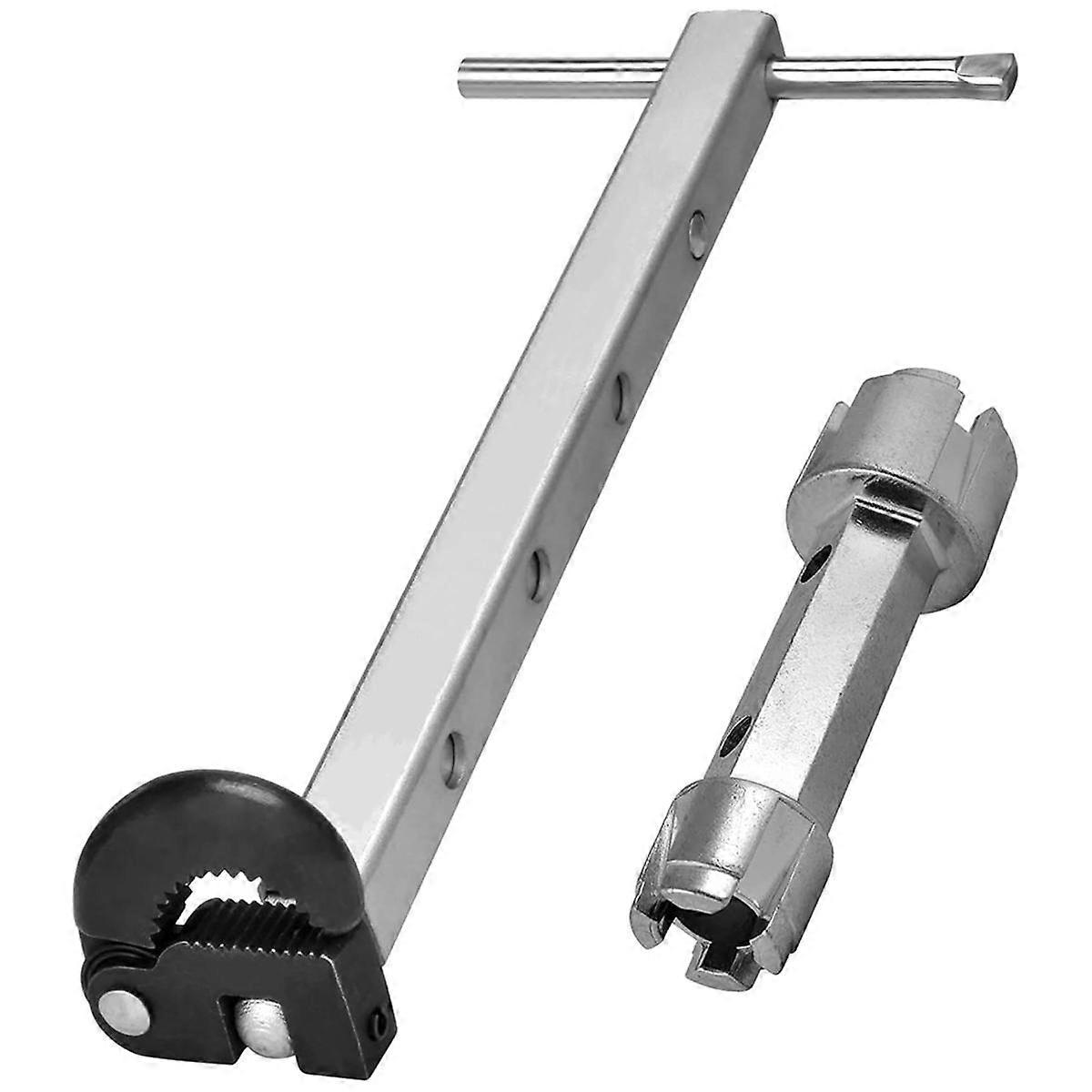 Telescoping Basin Wrench, Sink Wrench, Adjustable 3/8In to 1-1/4In Capacity Jaw for Tub Plumber Wre