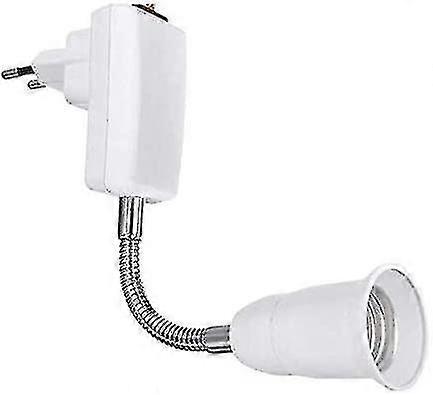 E27 Socket With Wireless Switch, White Base For E27 Bulb, Flexible With Arm, Quick Socket For Reading Lamp-without Bulb