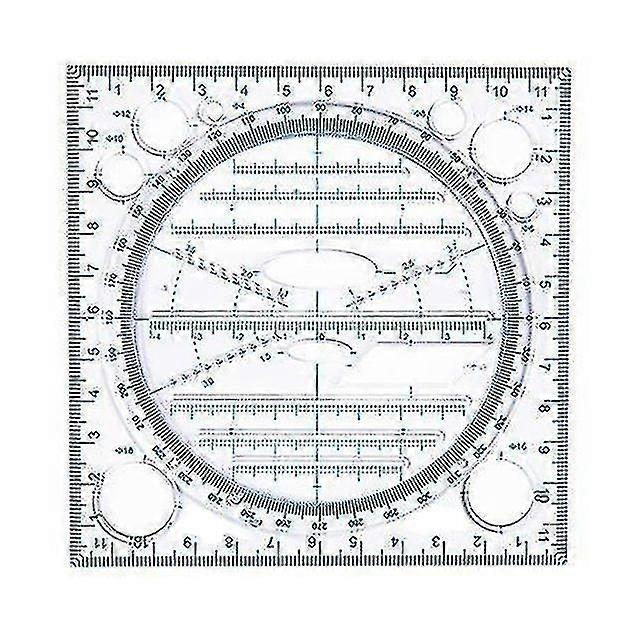 Drawing And Measuring Multifunctional Ruler, Multifunctional Universal Ruler, Rotatable Ruler Set, Mathematical Drawing Circle Oval Template Exam Tria