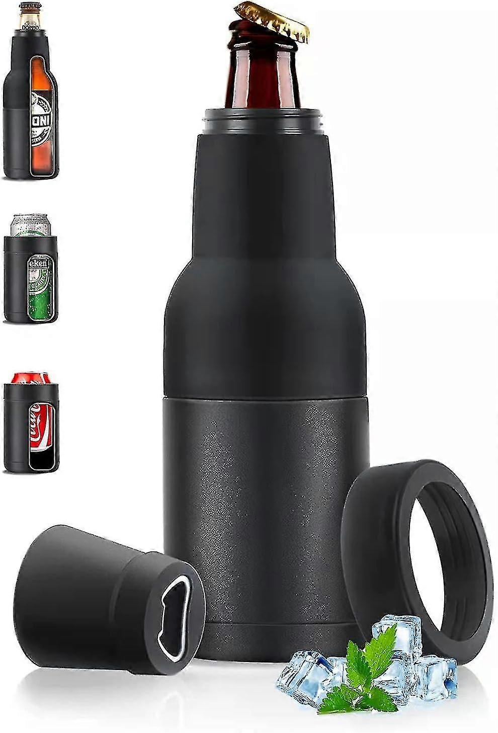 Stepstall Beer Gifts For Men, Beer Bottle And Can Cooler With Beer Opener, 12 Oz. Slim Can Beer Bottle Insulators Holder, Vacuum Insulated Double Wall