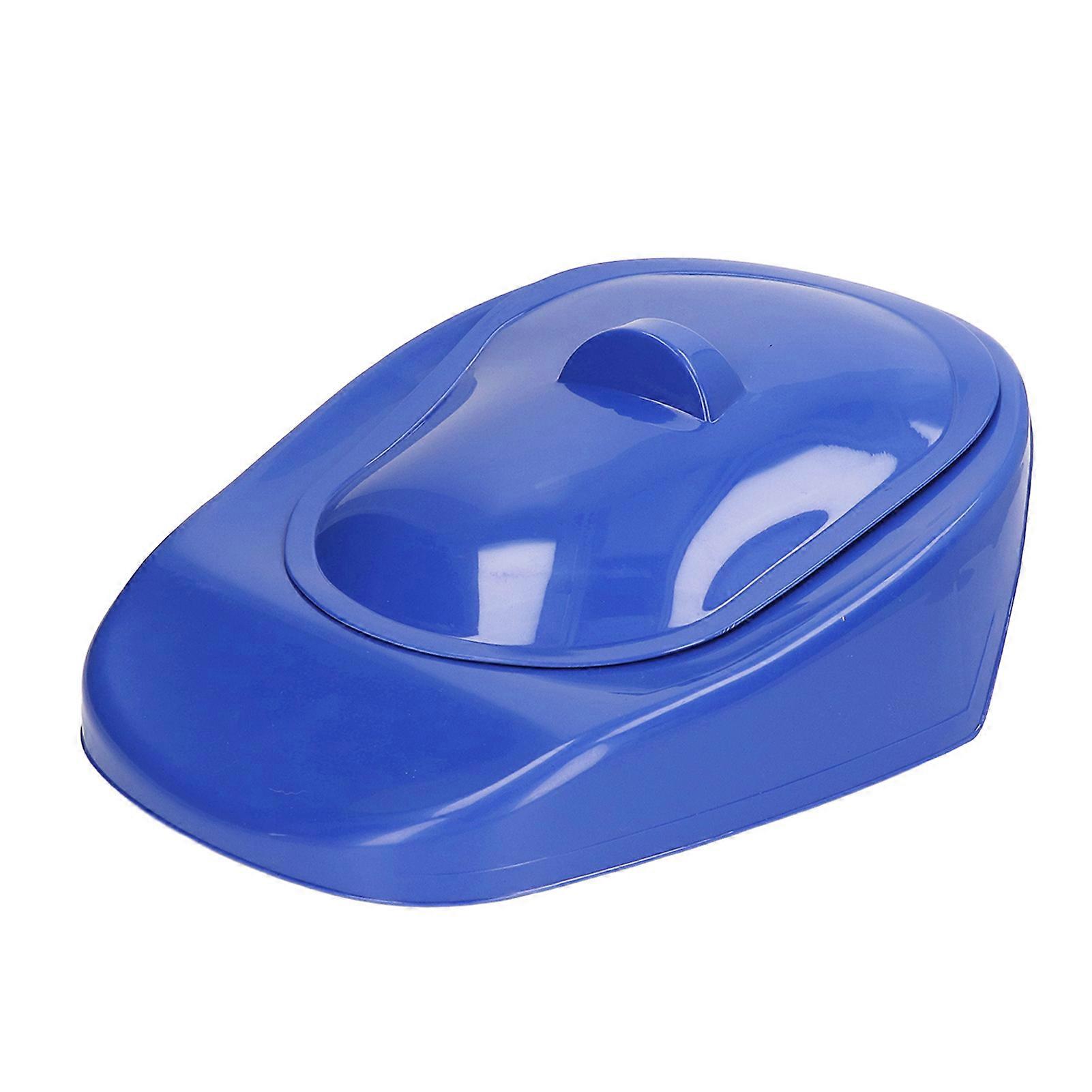 PP Bedpan Household Portable Smooth Elderly Patient Bed Pan with Lid Handle for Pregnant Woman Dark Blue