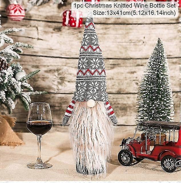 Pokrowiec na butelkę wina Wesołe dekoracje do domu 2024 Ozdoba świąteczna Xmas Navidad Prezenty Nowy Rok 2024