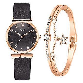 Vrouwen horloges armband set bloemen dames armband horloge casual lederen kwarts