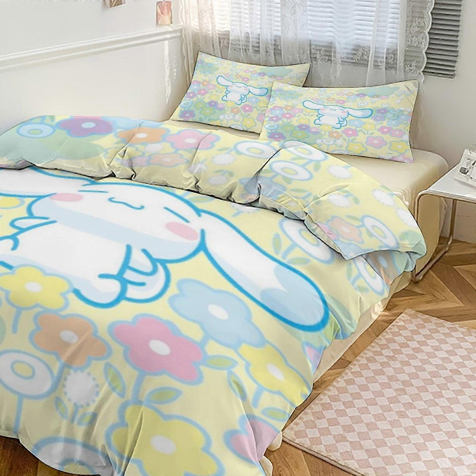 a2332 Bonito Cinnamoroll Personagem De Desenho Animado Capa De Edredão Conjunto De Cama 3D Dos Desenhos Animados Impresso Confortável E Macio Conjunto De Cama Decoração Do Quarto para Quarto jfr2332