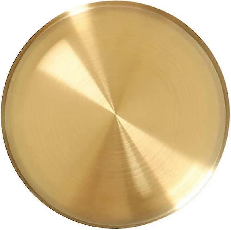1 Piece Contemporary Round Brass Tray, Gold Decorative Tray Metal Storage Organizer Tray
